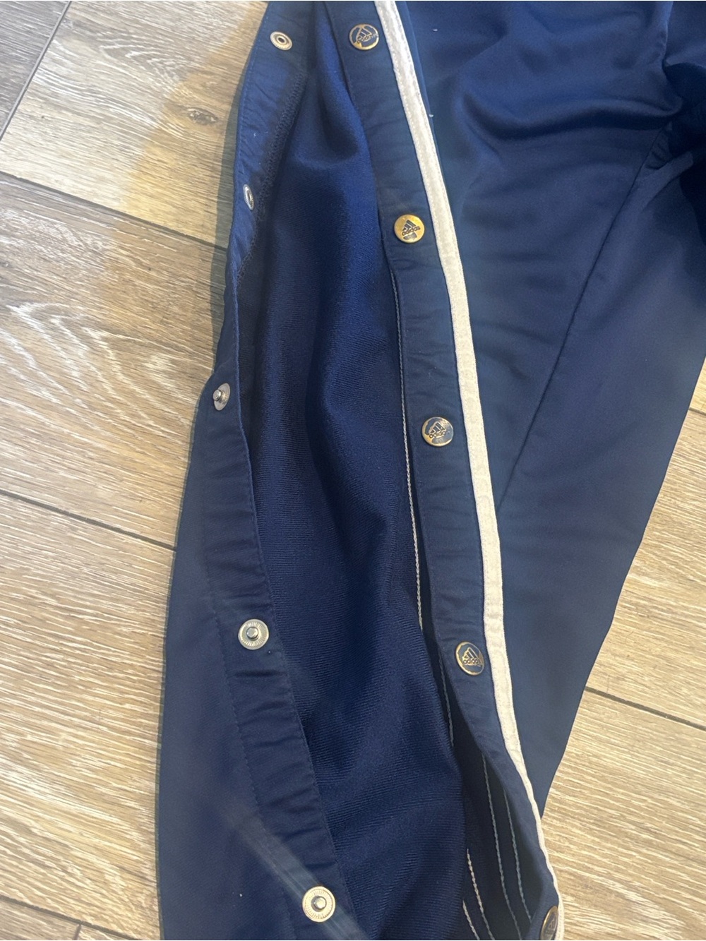 Vintage Adidas Tearaway Track Pants Men’s L Navy Snap Side 90s Y2K - Picture 4 of 4